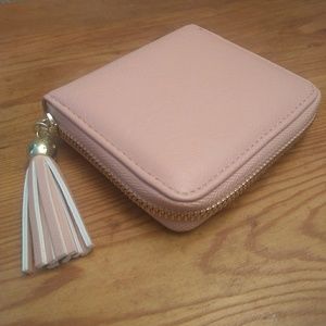 Blush pink leather wallet